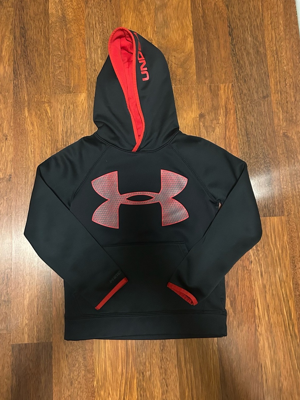 Under Armour Black Hoodie with Red Logo and Lining